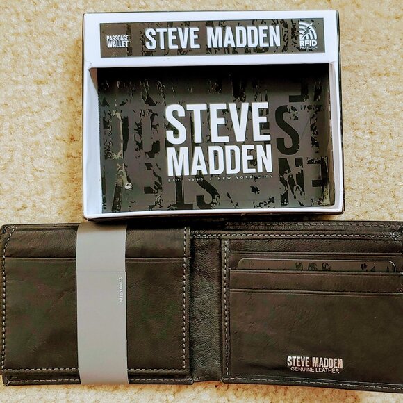 Steve Madden 100% Leather Men's Wallet - NEW! - Picture 2 of 4